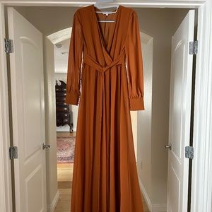 Burnt Orange Floor Length Gown